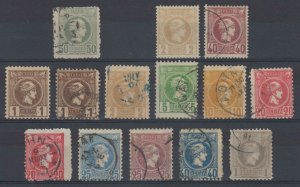 GREECE 1886-95 HERMES Sc 88, 101, 105, 107-113 & 115-116 (14x) SHADES SCV$91.00+ 