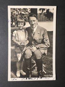 1943 Nazi Germany RPPC Postcard Cover Munich to Krefeld Hitler and Child