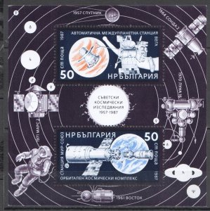 Oz0370 1987 Bulgaria Space Achievements 1Kb Mnh