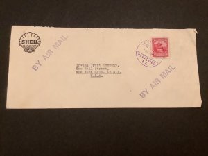 Venezuela to New York U.S. Shell Air Mail  Stamp Cover R40883