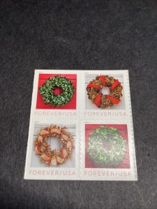 Scott #5424-27-Holiday Wreaths-DOUBLE SIDED Block of 4-2019 MNH-US