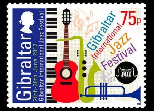 Gibraltar 2012 - Jazz - Musical instruments - Single stamp - MNH