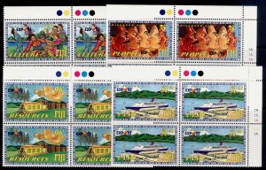 FIJI QEII SG843-846, 1992 EXPO 92 set BLOCK X 4, NH MINT. Cat £68.