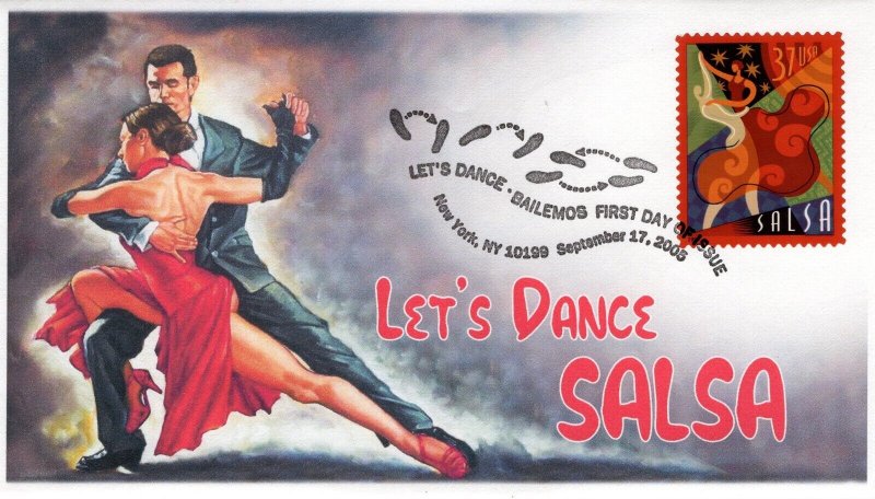 AO-3939-42, 2005, Let’s Dance, Complete Set, Add-on Cachet, FDC,