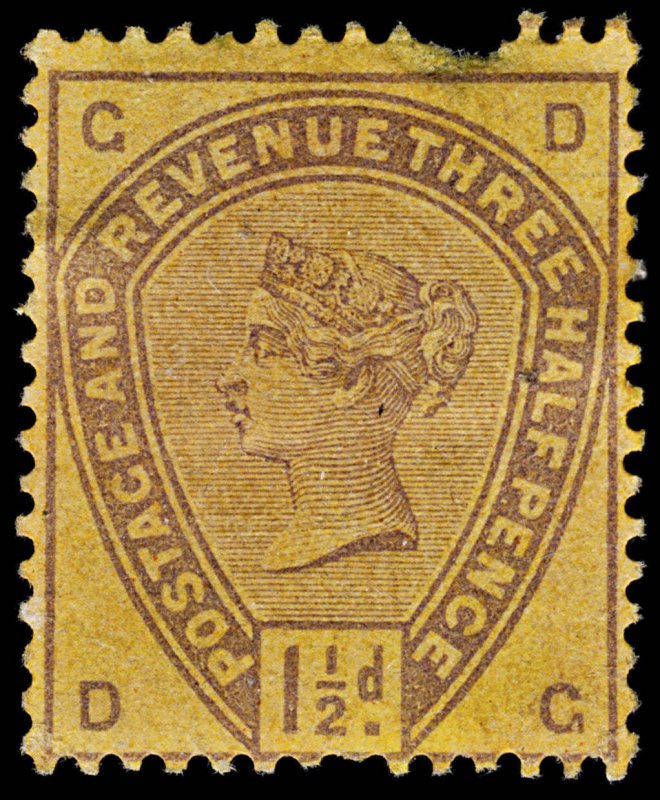 4701: GB  1½d Purple on Orange. Colour Trial. 1884. MM Mint. C£550