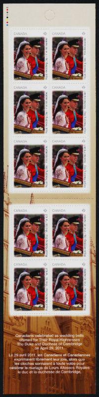 Canada 2478a Booklet MNH Royal Wedding Day, Prince William & Catherine