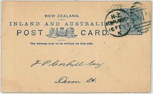 POSTAL HISTORY - POSTAL STATIONERY -    New Zealand : from NEW PLYMOUTH 1893
