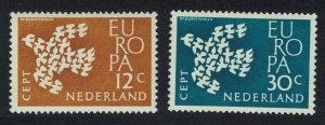 Netherlands Birds Dove Europa 2v 1961 MNH SG#912-913