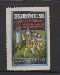 German Advertising Stamp- Konus Brand Gas Igniters, J. Kellerman, Berlin - MNH