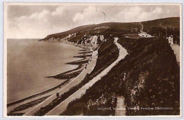 GB RAILWAY CACHET *LMSR* DERBY Oval Postcard 1926 Eastbourne {samwells}PX40