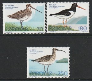 1977 Faroe Islands - Sc 28-30 - MNH VF - 3 single - Sea birds