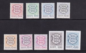 Estonia  #200-208  MNH  1991  National Arms