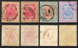 India SG107/9 1895 Set of 4 (both 3r) Fine used