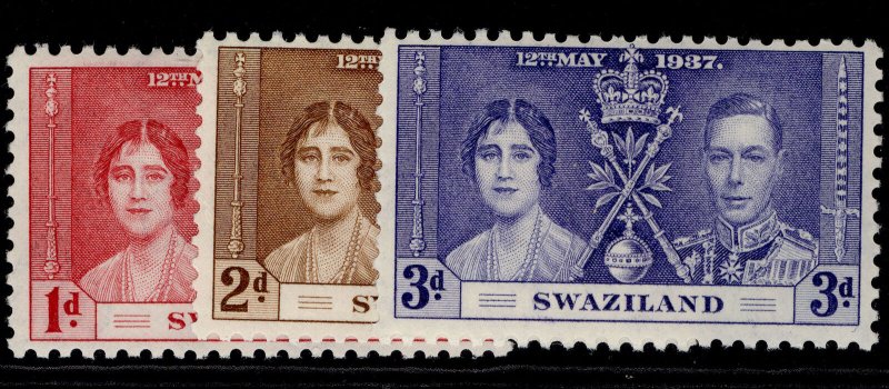 SWAZILAND GVI SG25-27, CORONATION set, NH MINT.