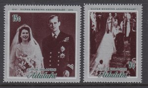 Aitutaki 51-52 Silver Wedding MNH VF