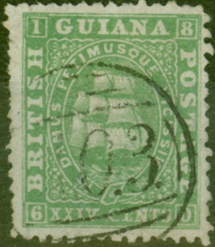 British Guiana 1864 24c Dp Green SG65 Fine Used