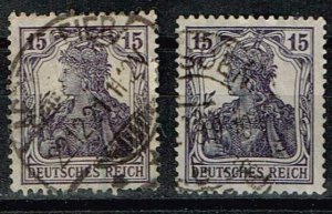 Germany 1917,Sc.#100 used color a+b. Germania, inscr DEUTSCHES REICH