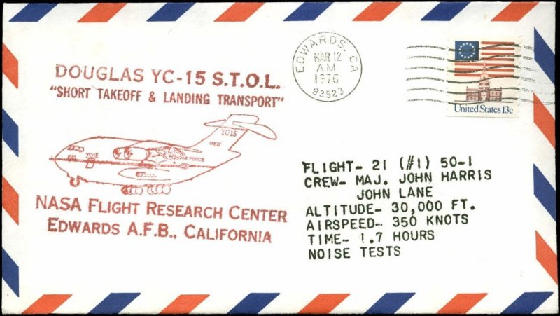 4/9/76 Douglas YC-15 Test Program Plane #1 Flight #65, Edwards, CA