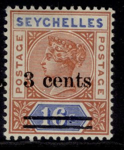 SEYCHELLES EDVII SG38, 3c on 16c chestnut & ultramarine, LH MINT. 