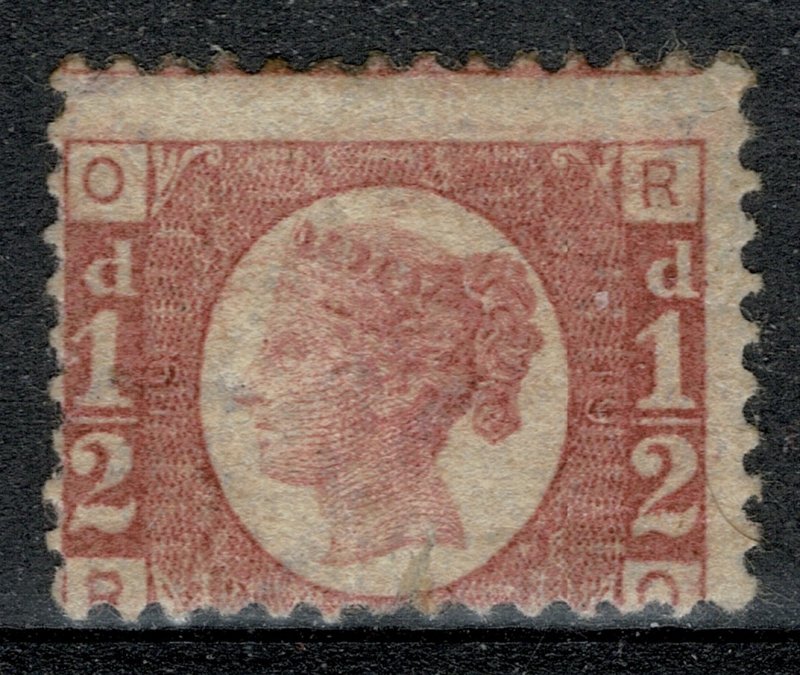 G.B. QV 1870-79 1/2d ROSE-RED BATAM PLATE 19 (R-O) USED (VFU) SG48 P.14 FINE