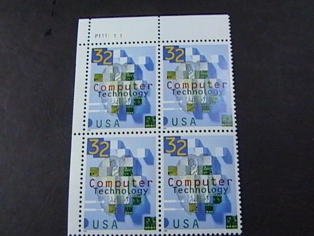 US # 3106-MINT/NEVER HINGED--UL--PLATE # BLOCK OF 4--COMPUTER TECH--1996