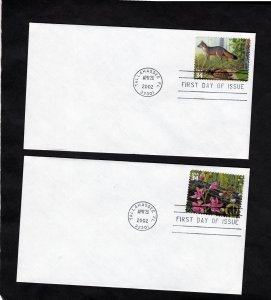 3611 A-J Longleaf Pine Forest, FDC set/10 no cachet