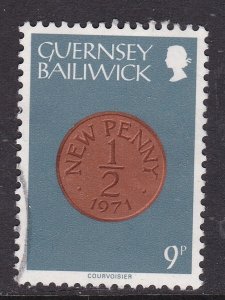 Guernsey 1979 Halp Penny Coin 9p Fine Used SG 185 VGC