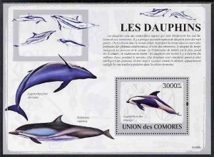 COMORO IS - 2009 - Dolphins - Perf Souv Sheet - MNH - Private Issue