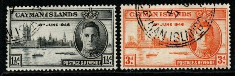 CAYMAN ISLANDS SG127/8 1946 VICTORY FINE USED