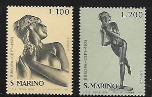 SAN MARINO 840-841 MNH C/SET HEAD OF WOMAN BY GRECO