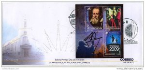 URUGUAY ASTRONOMY FDC S/S GALILEO GALILEI SPACE SUN