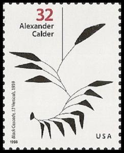 US 3198 Alexander Calder Black Cascade 32c single MNH 1998