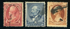 USA #215-217 Postage Stamps 1888 Used