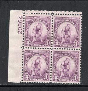Scott# 718 unused  OG MNH  Plate Block of 4