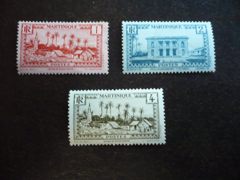 Stamps - Martinique - Scott#133, 134, 136 - Mint Hinged Partial Set of 3 Stamps