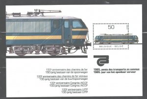 BELGIUM  1985  TRAINS'    MS#1198,  MNH,