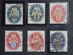 Lot of 6 Germany Stamps # B12-18 Used VF Scott Value $140.00