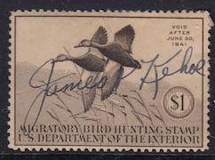 Migratory Bird Hunting Stamp, Ducks, #RW 7, Signed