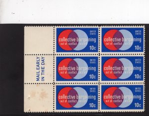 1558 Collective Bargaining, MNH Left Side Mail Early blk/6