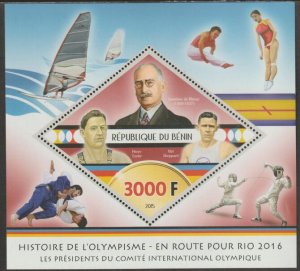 BENIN - 2015 - History of Olympic Games - Perf Min Sheet #3  - MNH-Private Issue