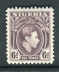 NIGERIA; 1938 early GVI portrait issue fine Mint hinged Shade of 6d. value