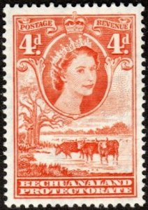 Bechuanaland Protectorate 158 - Mint-H - 4p QE 2 / Cattle (1958) (cv $13.00)