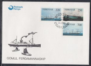 Faroe Islands Scott 90-2 FDC -  Cargo Ships