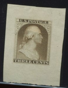 11-E4c Washington Brown Die Essay Stamp on Bond (Stk 11E4c-1) Gavit & Co.