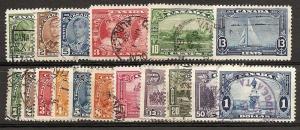 Canada  Scott #211-227 Used  Scott CV $35.70