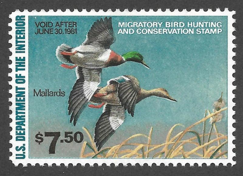 Doyle's_Stamps: Mint/NH 1980 $7.50 Federal Duck Stamp Scott #RW47**
