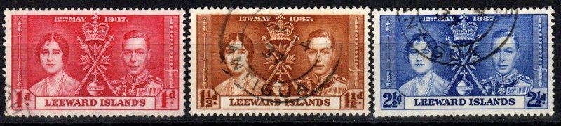 Leeward Islands #100-02  F-VF Used CV $4.00  (X1086)