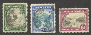 Jamaica Sc# 106-108 Used 1932 2p-6p Priestman's River