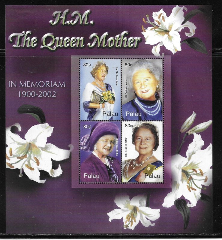 Palau 706-707 Queen Mother Unused Hinged c.v $10.50 30% c.v.