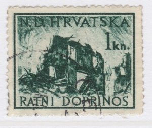 1944 Croatia Charity Tax War Victims 1k Used Stamp A19P10F600-